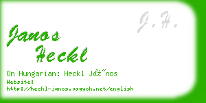 janos heckl business card